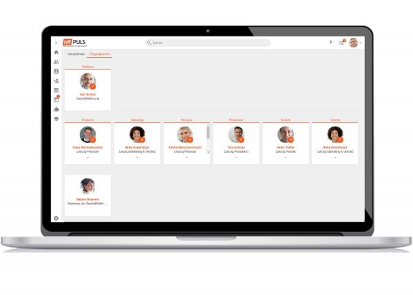 HRpuls Digitale Personalakte - Organigramm und Mitarbeiterverzeichnis
